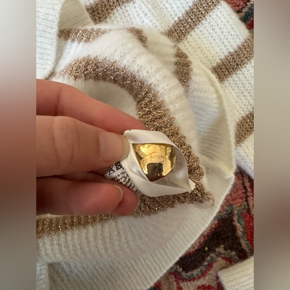 Sezane Trudy Ecru / Gold Jumper— Size XS - Picture 7 of 10